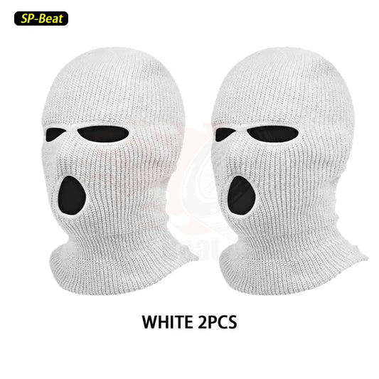 2Pcs Car Seat Cover Masked Person Knittedheadgear Halloween Headrest Cover Decoration Caranti-Theft Warning Accessories